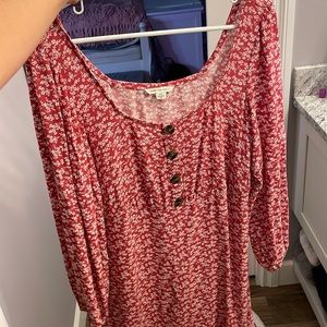 American Eagle Red and White Dress